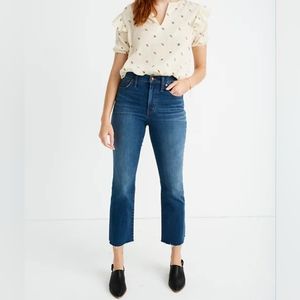 Madewell Cali Demi Boot Raw Hem Jeans